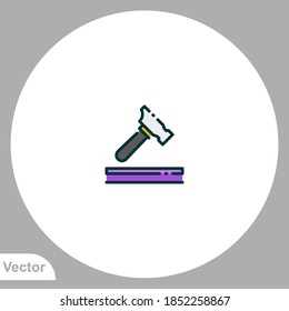 Hammer icon sign vector,Symbol, logo illustration for web and mobile