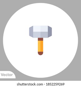 Hammer icon sign vector,Symbol, logo illustration for web and mobile