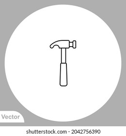 Hammer icon sign vector,Symbol, logo illustration for web and mobile