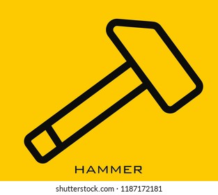 Hammer icon signs