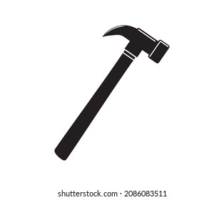 silueta de icono de martillo. icono de herramienta de construcción aislado.