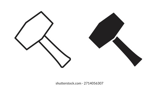 Diseños de Vector de silueta de icono de martillo. Trazos editables