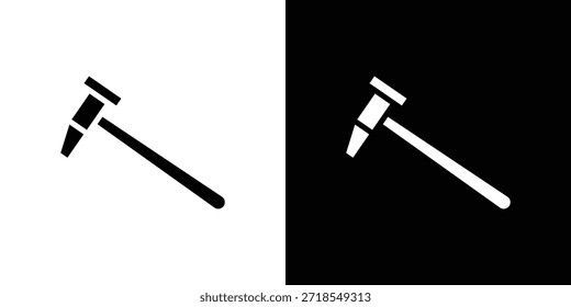 Ilustración vectorial de silueta de icono de martillo estilo plano aislado