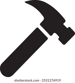 Estilo del Vector de la silueta del icono del martillo con el fondo blanco