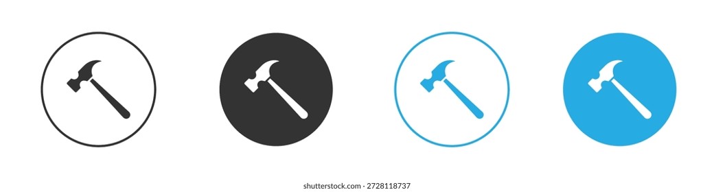 Ícone de martelo. ilustração simples gráfico doodle preto design
