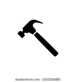 Hammer icon. Simple solid style. Hummer, metal, tool, hit, carpentry, construct, hardware, handyman, development concept. Black silhouette, glyph symbol. Vector isolated on white background. EPS.