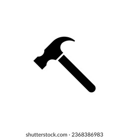 Hammer icon. Simple solid style. Hummer, metal, tool, hit, carpentry, construct, hardware, handyman, development concept. Black silhouette, glyph symbol. Vector isolated on white background. EPS.