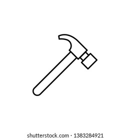 hammer icon. Simple thin line, outline vector of Construction tools icons for UI and UX, website or mobile application
