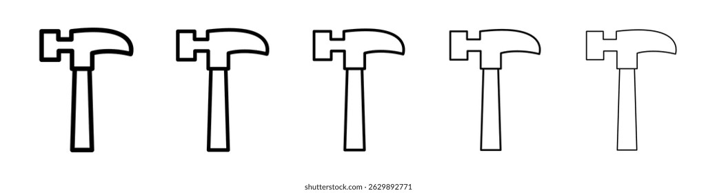 Hammer icon Simple thin line flat symbol