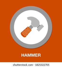 hammer icon - simple, vector, icon for website design, mobile app, ui. Vector Illustration
