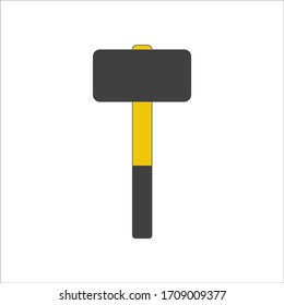 Hammer icon. Single flat icon isolated on white background. vector illustration.