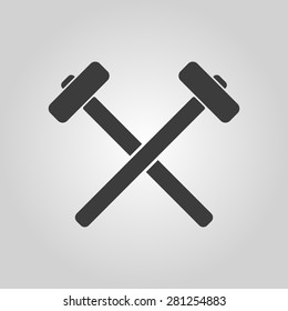 The hammer icon. Sledgehammer symbol. Flat Vector illustration