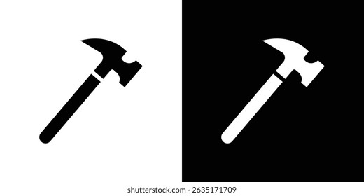 Hammer icon in solid flat trendy design style.