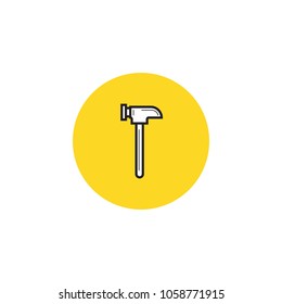 hammer icon, stock vector illustration flat design style