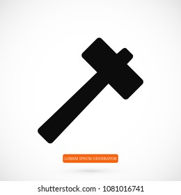 hammer icon, stock vector illustration flat design style