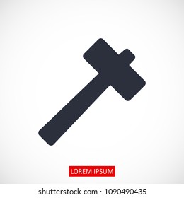 hammer icon, stock vector illustration flat design style