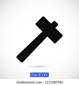hammer icon, stock vector illustration flat design style
