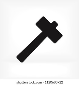 hammer icon, stock vector illustration flat design style