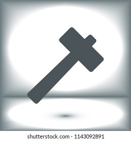 hammer icon, stock vector illustration flat design style