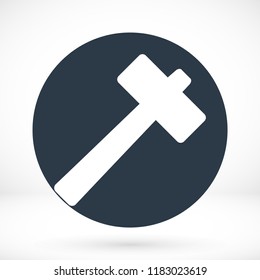 hammer icon, stock vector illustration flat design style