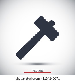 hammer icon, stock vector illustration flat design style
