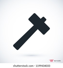hammer icon, stock vector illustration flat design style