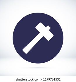 hammer icon, stock vector illustration flat design style