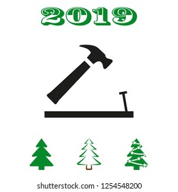 hammer icon stock vector illustration flat design