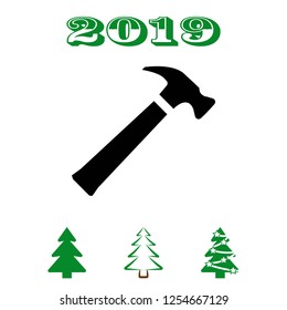 hammer icon stock vector illustration flat design