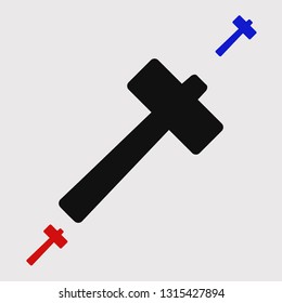 hammer icon, stock vector illustration flat design style