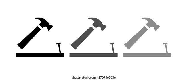 hammer icon stock vector illustration flat design.