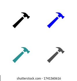 hammer icon stock vector illustration flat design.