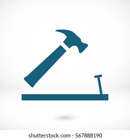 hammer icon stock vector illustration flat design