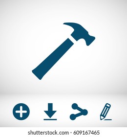 hammer icon stock vector illustration flat design