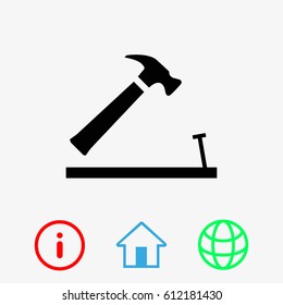 hammer icon stock vector illustration flat design