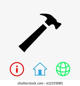 hammer icon stock vector illustration flat design