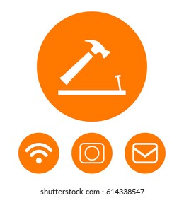 hammer icon stock vector illustration flat design