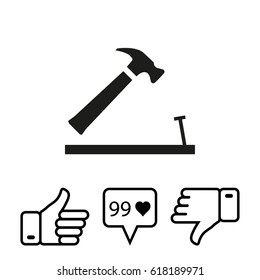 hammer icon stock vector illustration flat design