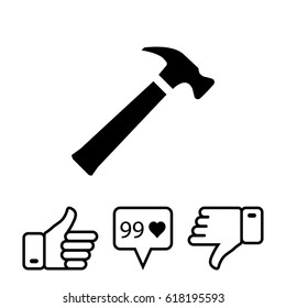 hammer icon stock vector illustration flat design