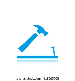 hammer icon stock vector illustration flat design