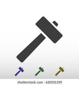 hammer icon, stock vector illustration flat design style