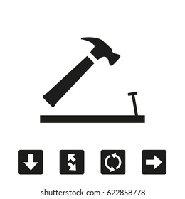 hammer icon stock vector illustration flat design