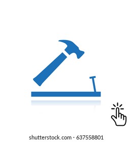 hammer icon stock vector illustration flat design