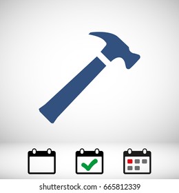 hammer icon stock vector illustration flat design