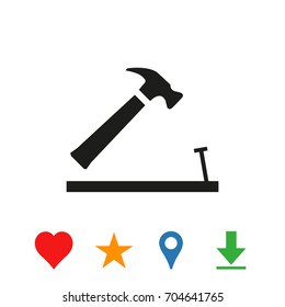 hammer icon stock vector illustration flat design