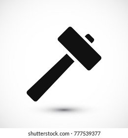 hammer icon, stock vector illustration flat design style