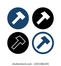 Hammer icon. Symbol of construction or creation. Construction tool.