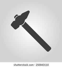 The hammer icon. Hammer symbol. Flat Vector illustration