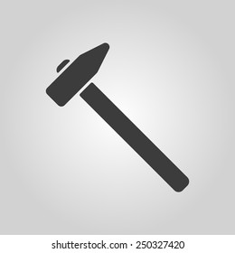 The hammer icon. Hammer symbol. Flat Vector illustration