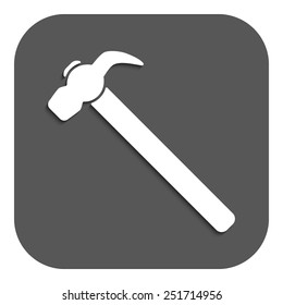 The hammer icon. Hammer symbol. Flat Vector illustration. Button